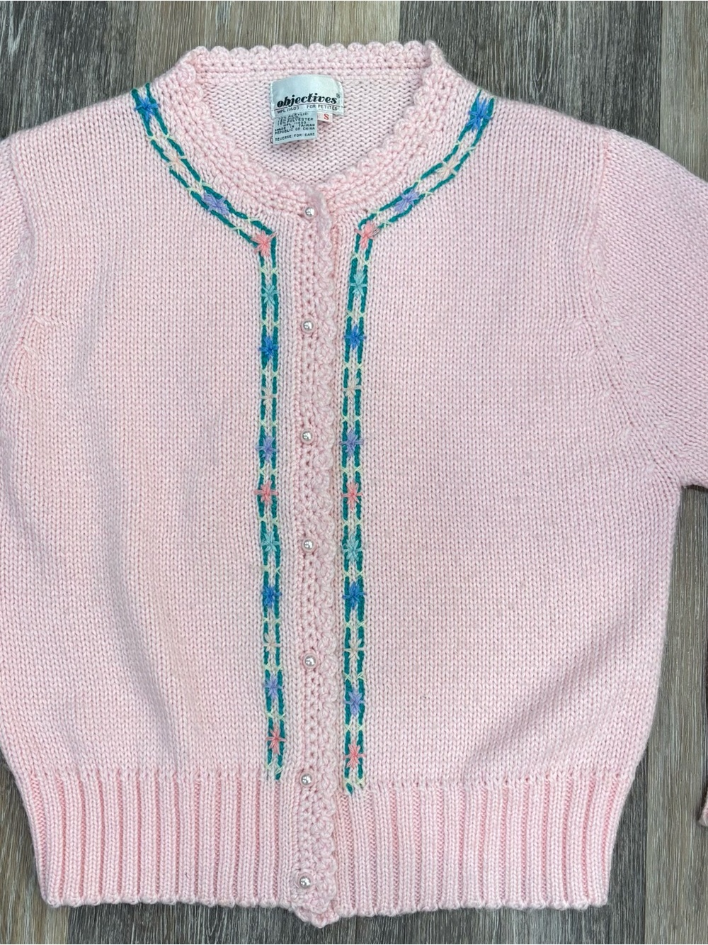 Vintage 80s Pink Cardigan by Objectives